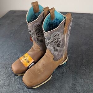 Corral Women's Cross and Wings Safety Toe Western Work Boots‎ (W5011) Size 5
